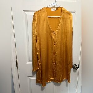 Victoria's Secret Silk Button Sleepshirt Large, Vintage Gold Label